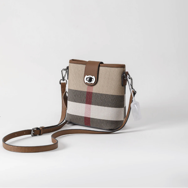 New Classic One-shoulder Women's Trend All-match Messenger Small Bag Plaid Canvas Ladies Handbag ddmymarket