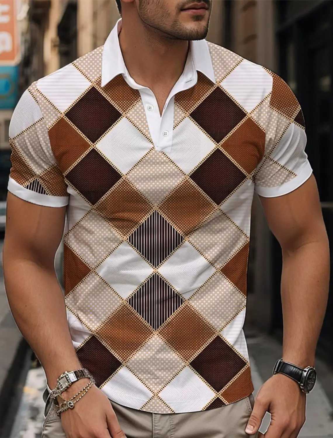 3D Printed Polo Shirt Formal Streetwear Short Sleeve Cuffed Spring and Summer Micro Stretch Lapel Polo Shirt XJ250725