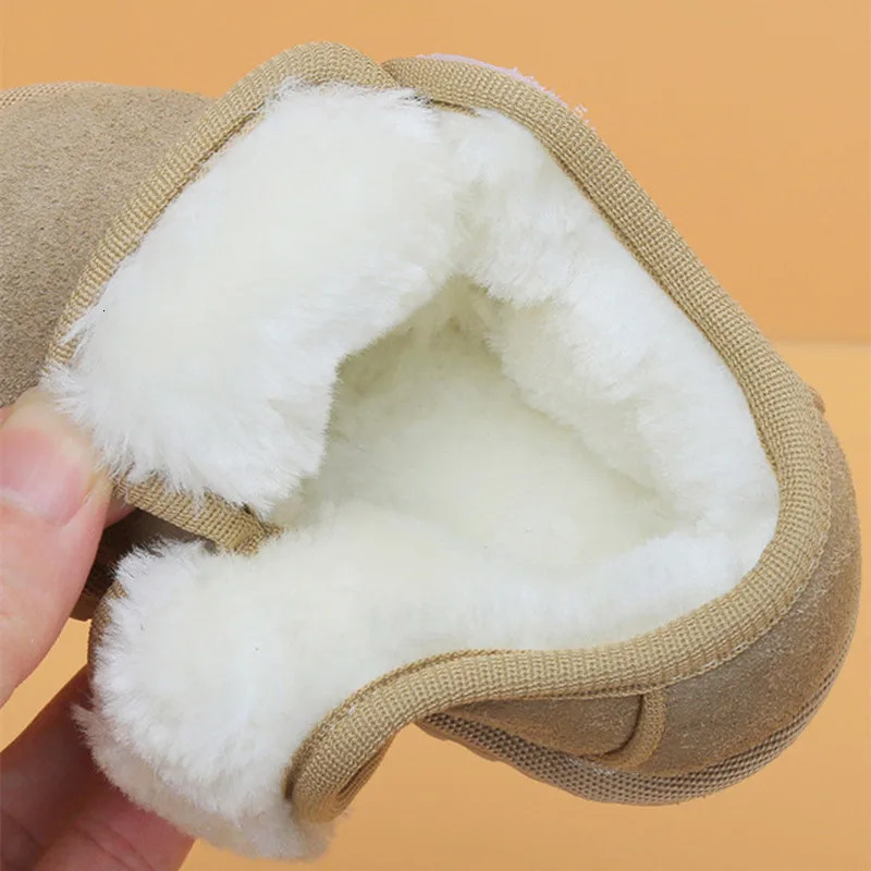 DIMI Winter Baby Boots Boy Girl Toddler Shoes Suede Leather Soft Comfortable Non-Slip Warm Plush Child Snow Boots 241028