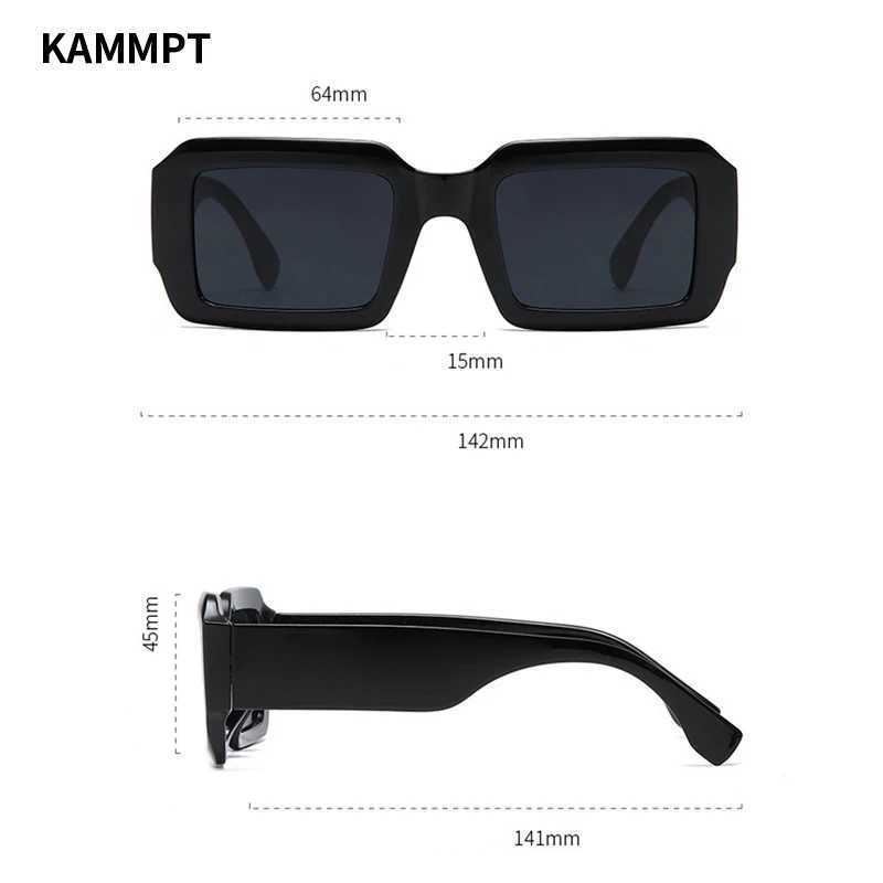 KAMMPT Vintage Rectangle Sunglasses Fashion Square Candy Color Shades Eyewear Trendy Retro Women Brand Design UV400 Sun GlassesX241213