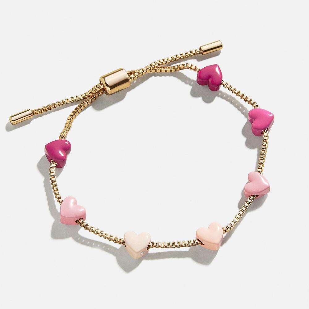 Colorful Gradient Design Bracelet Heart Gold Stainless Steel Christmas Gift For Girls jewelry