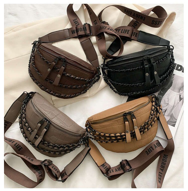 2025S Designer S New Model Texture Crossbody New Versatile Fashion Chain Waist Bag Women S Ins Trendy Chest Bag