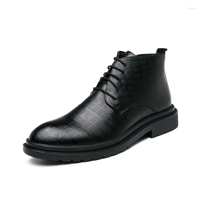 Boots Classic Casual Leather Comfort Leisure Walk Ankle Vintage Style Men's Oxford Footwear Arrival Male Basic