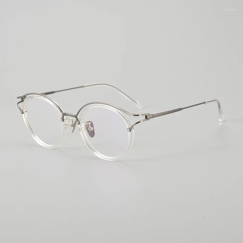 Sunglasses Frames Y0036 Japanese Designer Men's And Women's Retro Round Frame Ultra Light Pure Titanium Mya Glasses