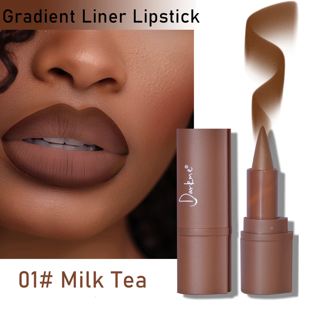 Pointed Head Lip Liner Pencil Plumping Lip Stain Dark Caramel Creamy Lip Contour Waterproof Natural Nude Brown Lipstick Combo 241028