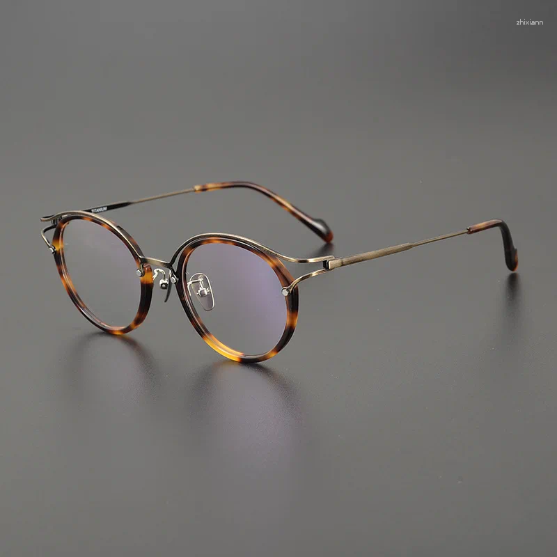 Sunglasses Frames Y0036 Japanese Designer Men's And Women's Retro Round Frame Ultra Light Pure Titanium Mya Glasses