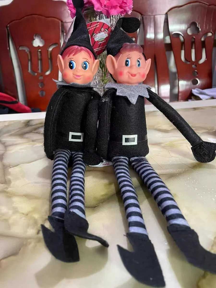 40CM Black Christmas Elf Doll Cute Christmas Decoration for Boys and Girls New Year Gift Bookshelf Elf W241029