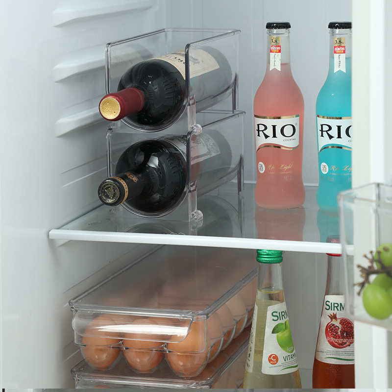 PET storage box portable simple transparent home kitchen refrigerator wine rack bottle rack desktop beer storage racks