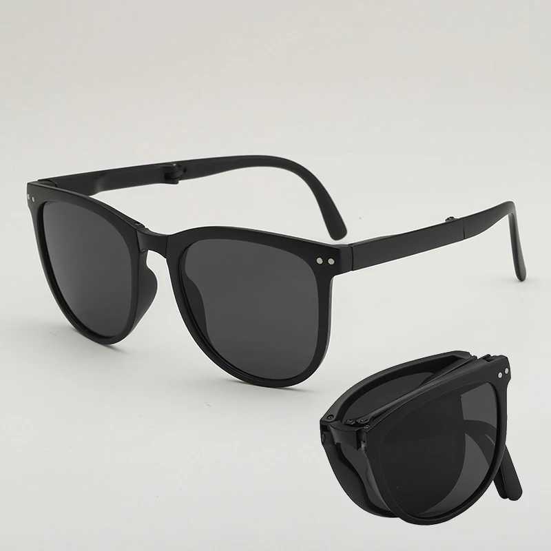 UV400 UV resistant sunglasses for men with convenient oval frames foldable sunglasses for women with polarizing lenses W241028