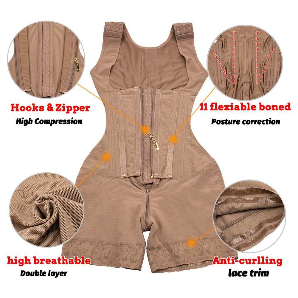 High Compression Girdle Shaper Colombian Fajas Shapewear Postpartum Belly flat Sheath Waist Belts Woman Extreme CorsetXJ241029