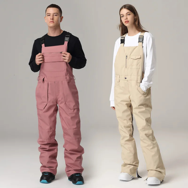Snow Jumpsuit Men Women Ski Bib Overalls Winter Outdoor Sports Windproof Waterproof Skiing Snowboard Pants