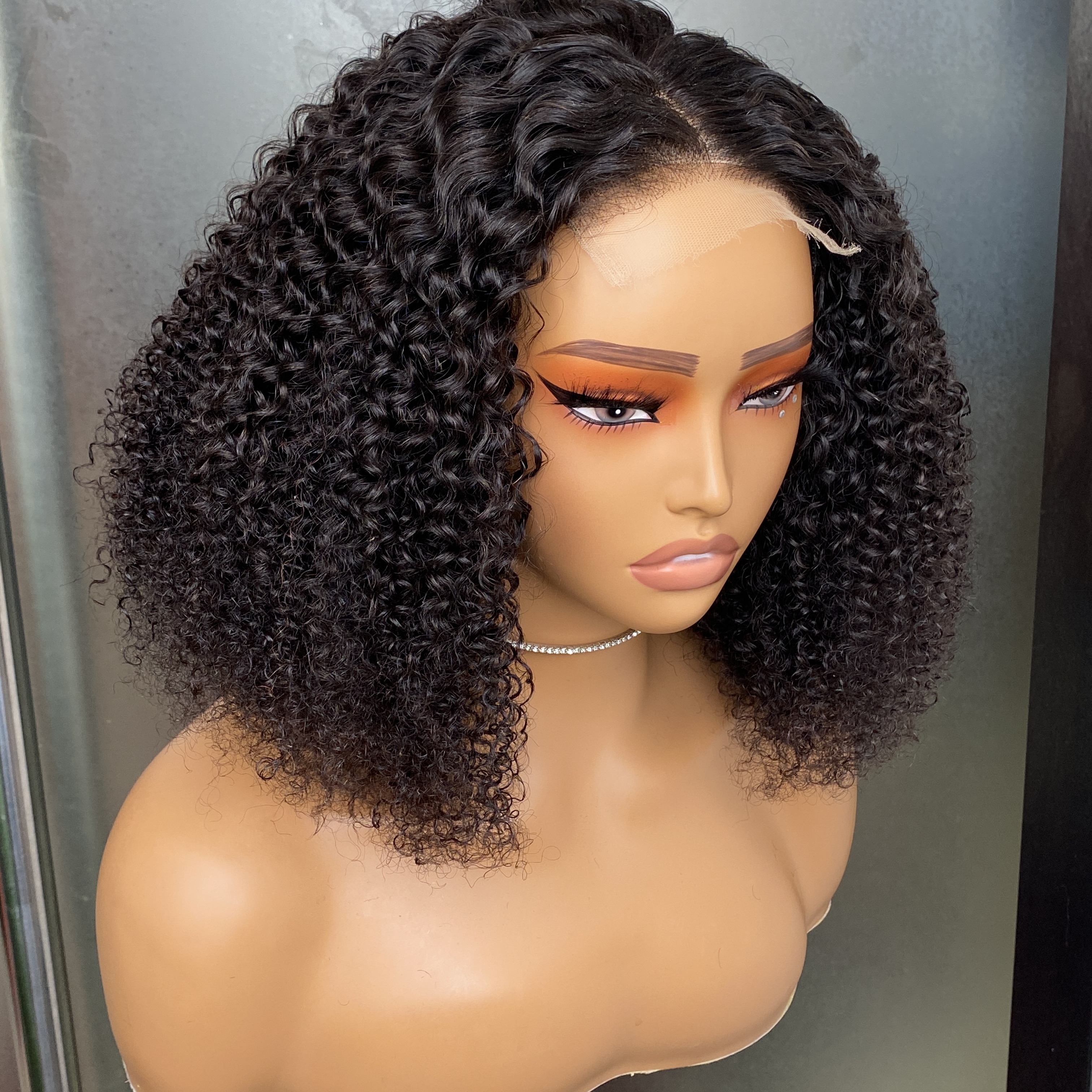 100% Virgin Remy Human Hair Kinky Curly 4x4 HD Full Lace Closure Wig Malaysian Peruvian Brazilian Thick Hair