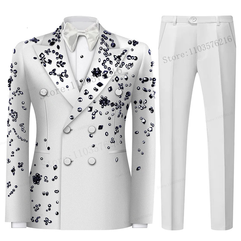 2-piece mens jewelry decoration notch lapel grooms wedding dress formal party dance dress 241028