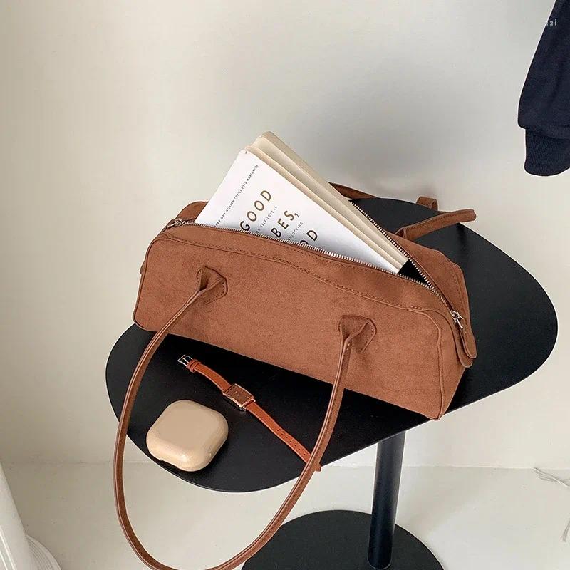 Totes Women's Original Bag Bowg Tote Shell Underarm Autumn Frosted Suede Cowhide Chamois Leather Briefcase 2024 af17