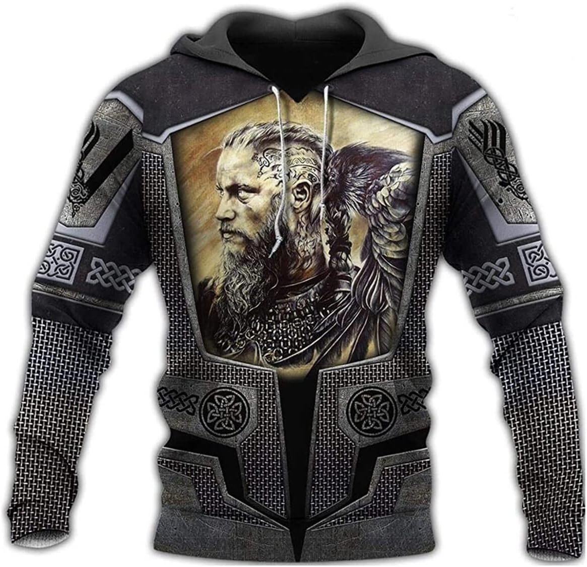 Hoodie for Mens Womens Fashionable Mens Viking God Hoodie, 3D Printed Odin Rune Tattoo Sweatshirt, Harajuku Autumn Long Sleeve Streetwear