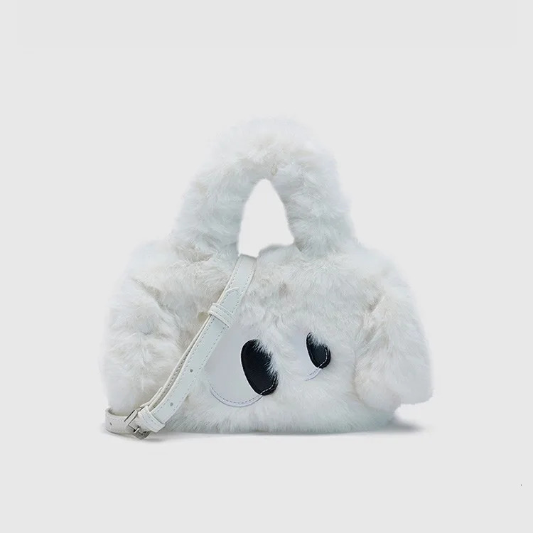 Cute cartoon eyes womens clutch wallet handbag winter fashion womens plush handbag shoulder bag casual womens daily messenger bag 241028