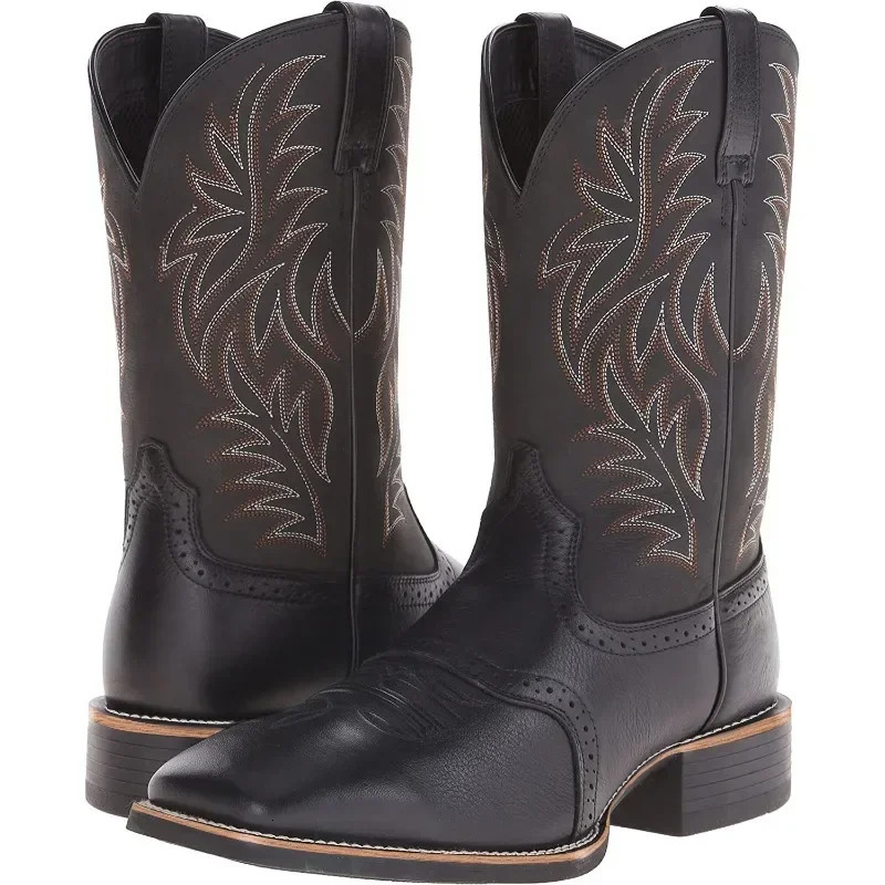 Men High Boots Embroidery Retro Handmade Mens Western Cowboy Boot Pointed Toe Hand ing Outdoor Shoes 241028