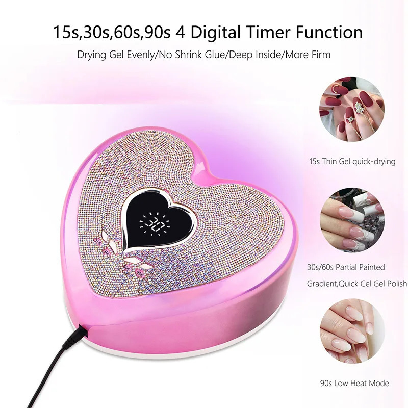Nail drill Taladros Electricos para Unas Diamond Pro nail lamp UV LED lamp Para de Unas 35000RPM heart-shaped LCD display screen 241029