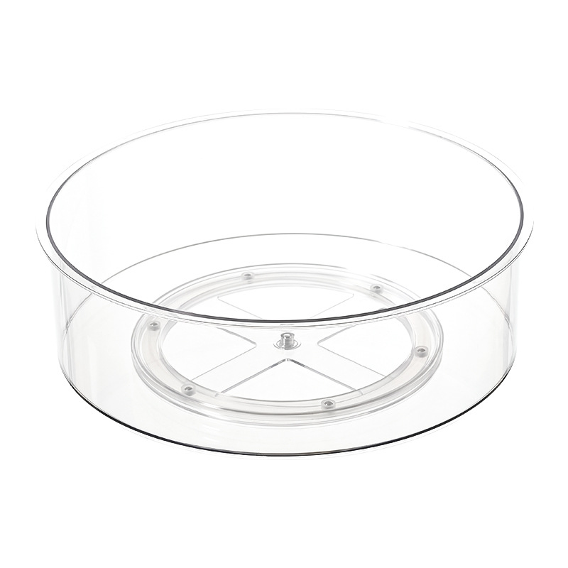 Home kitchen PET transparent multifunctional rotating shelf 360 ° spices rotating desktop storage fruit plate