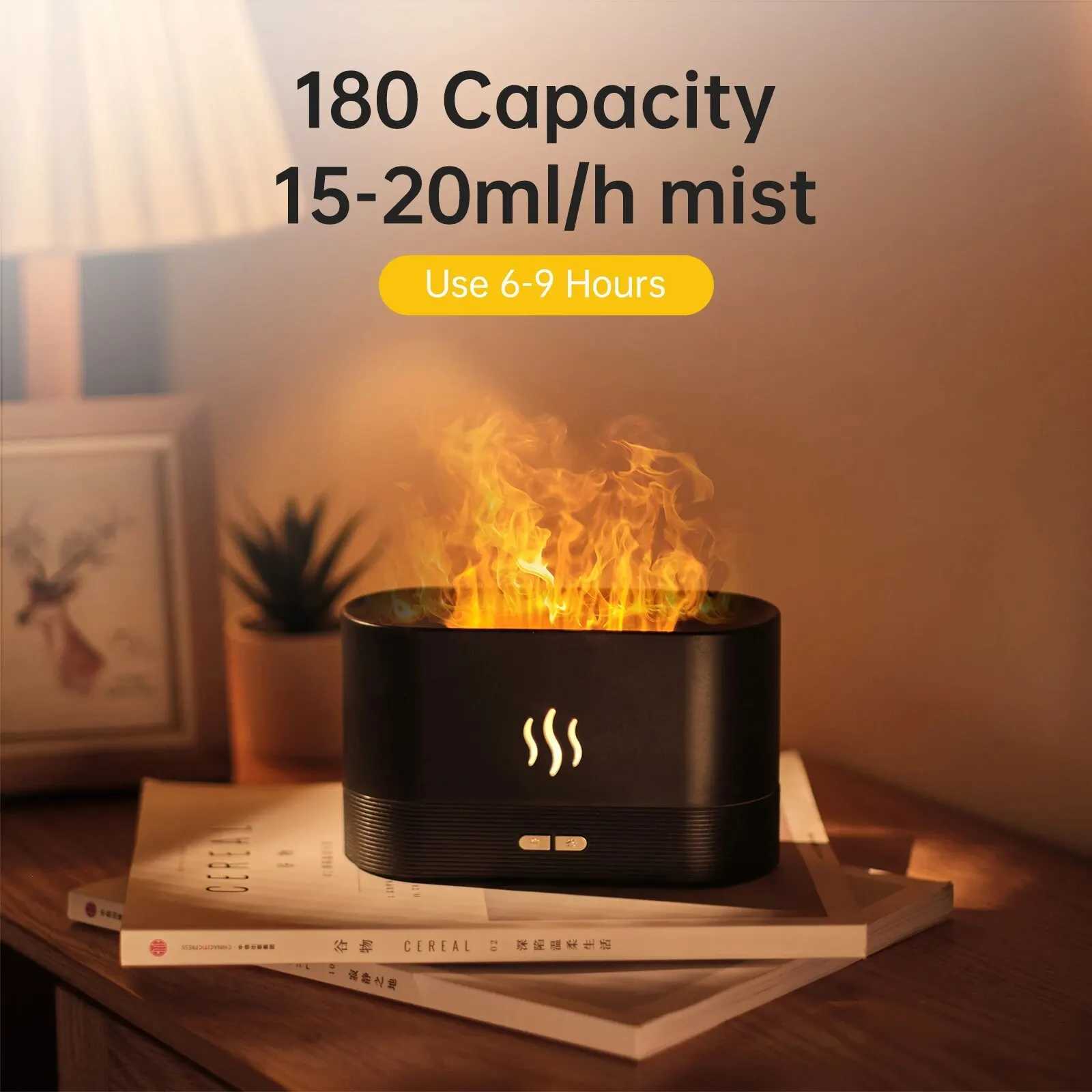 Vissko Ara flame diffuser 180ML air humidifier Trasonic Aratherapy cold mist generator essential oil lamp diffuser Y241104