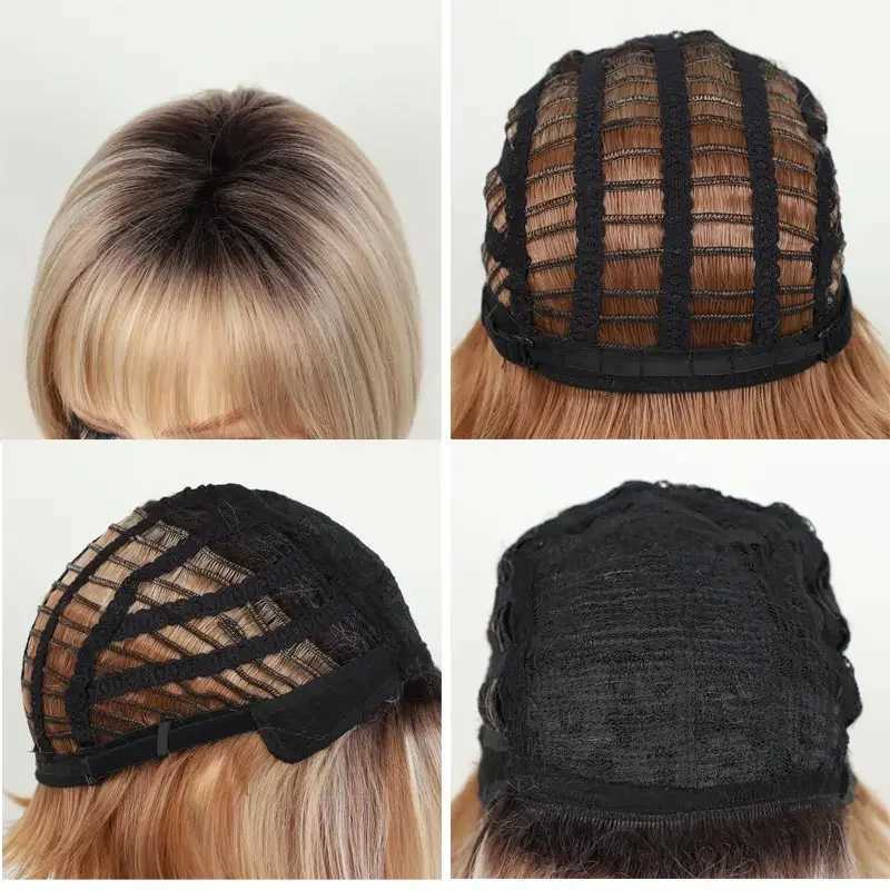 New Arrival Soft and healthy mom wig short blonde bob wig suitable for women Hagen heat-resistant synthetic ombre bob hair cosplay party wig Z241028 - view 7