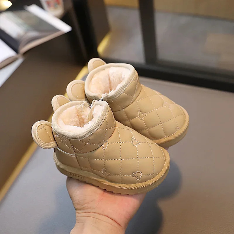 Baby Girls Boys Cartoon Snow Boots Children Thick Plush Winter Cotton Shoes Kids Outdoor Boots Windproof Waterproof Infant Shoes 241028