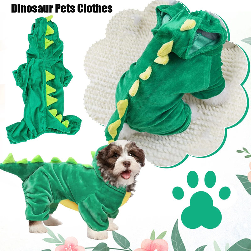 Dinosaur Dog Costume - Halloween Dog Costumes Dino Dog Clothes Cute Cat Apparel Funny Hoodie for Large Pets