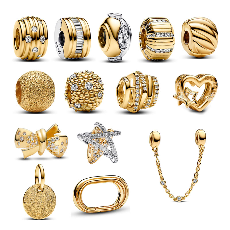 2024 Gold Colored Beads For Women Charm Jewelry Making Free Shipping Butterfly Knot Star Bracelet Accessories Personality
