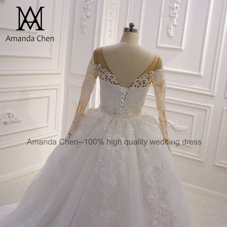 robe mariage femme Long Sleeve Lace Appliques Removable Skirt Wedding Dress