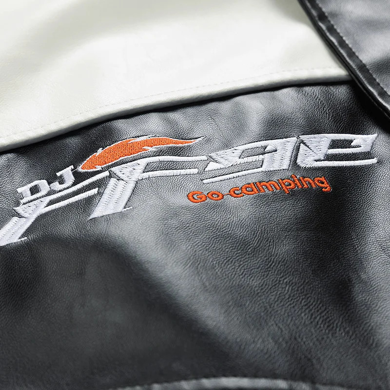 Mens leather clothing autumn accessories color trend printing outdoor bicycle motorcycle set mens casual leather jacket 241028