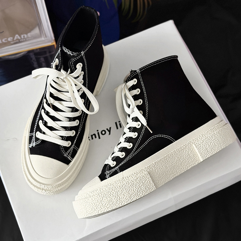2024 new invisible inner height increasing shoes board shoes for couples casual classic canvas shoes for men and women 4 wo