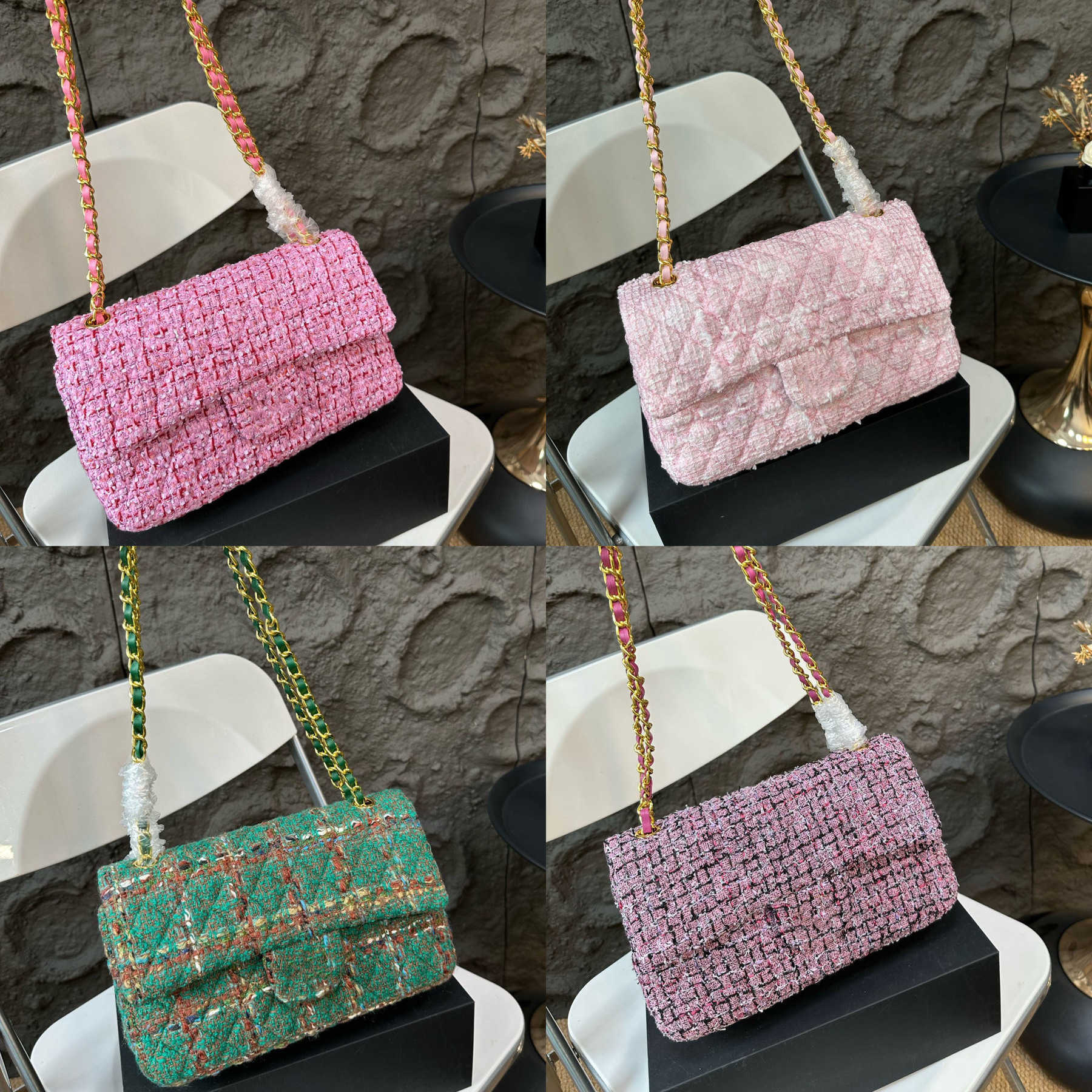 Hot designer bags Woolen Chain Bag Womens Shoulder bag Makeup bag Luxury Handbag folding box elegant and stylish big mini Crossbody bag Shoulder Bags