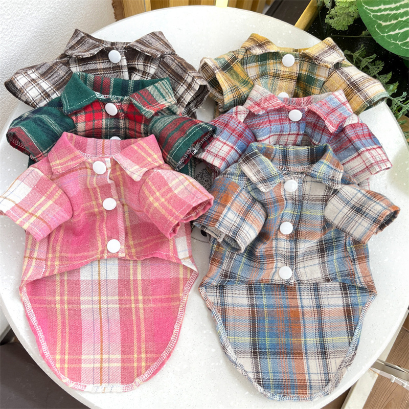 Pet Plaid Clothes T-Shirt Sweater Bottoming Shirt for Small Dog Cat Puppy Grid Adorable Wearing Stylish Cozy Halloween,Christmas Costumes Free shippin
