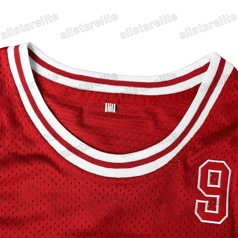 Men's HILLMAN COLLEGE #9 Letter & Number Embroidery Sports Black Red White Basketball Jersey Tank Top, Party Training Competition