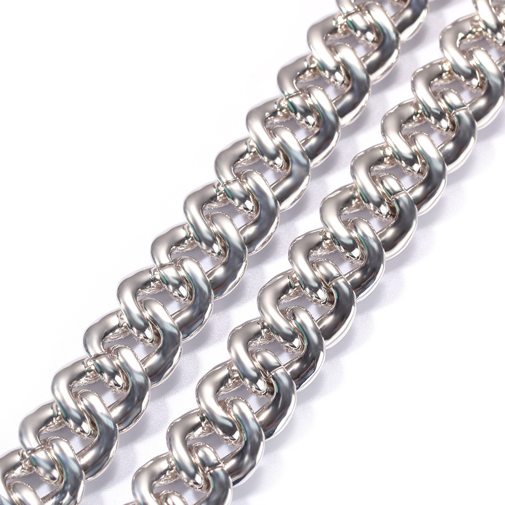 Hip Hop Heavy Duty 18mm Cuban Link Necklace 5A Cubic Zirconia Spring Clasp 18k Gold Plate Jewelry