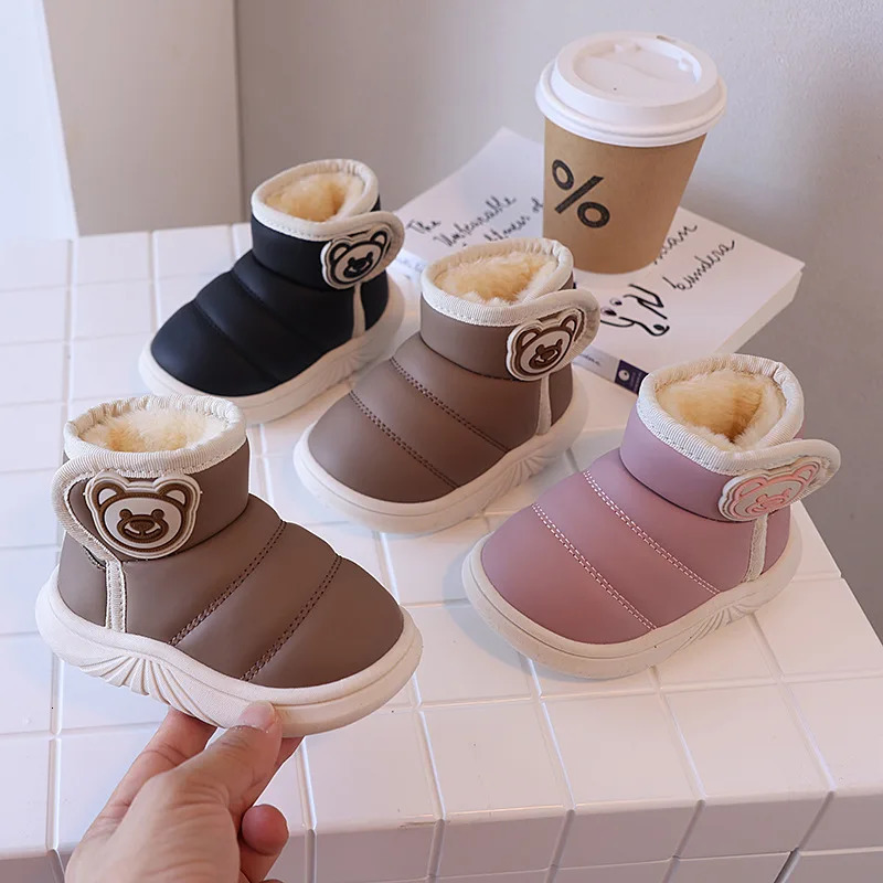 Winter Baby Girl Shoes Cartoon Warm Kid Snow Boots Non-slip Outdoor Infant Baby Boys Ankle Boots 241028
