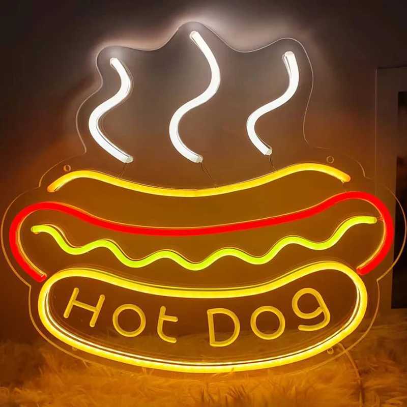 Hamburger Pizza Corn Rolls Hot Dog Light Lamian Noodles Neon Light Udon Noodle LED Light Noodle Restaurant Fast Food Restaurant Wall Lighting Letter S