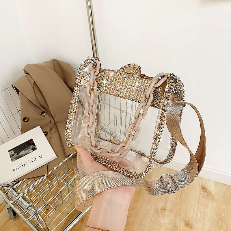 2025S Designer Women S Bag Chic Transparent Chain Strap PVC Purse Modern Design For Young Ladies
