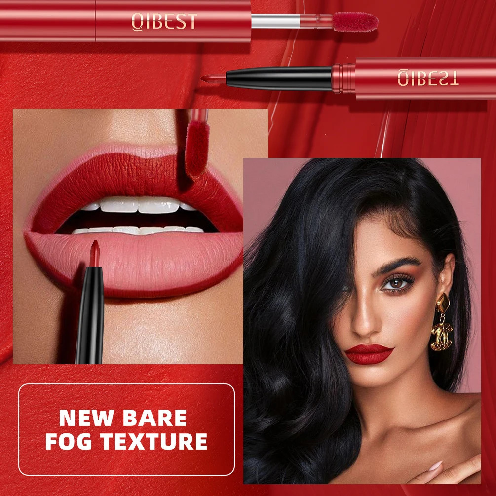 6 Colors Double-end Lip Gloss Waterproof Lipstick Pencil Long Lasting Sexy Red Lipgloss Beauty Matte Lip Liner Pen Lips Makeup 241028