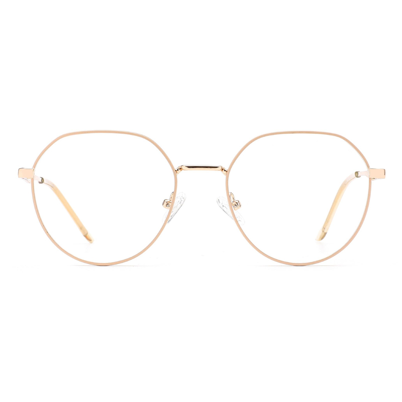 Wholesale full frame metal irregular personality unisex frame glasses anti-blue light flat glasses