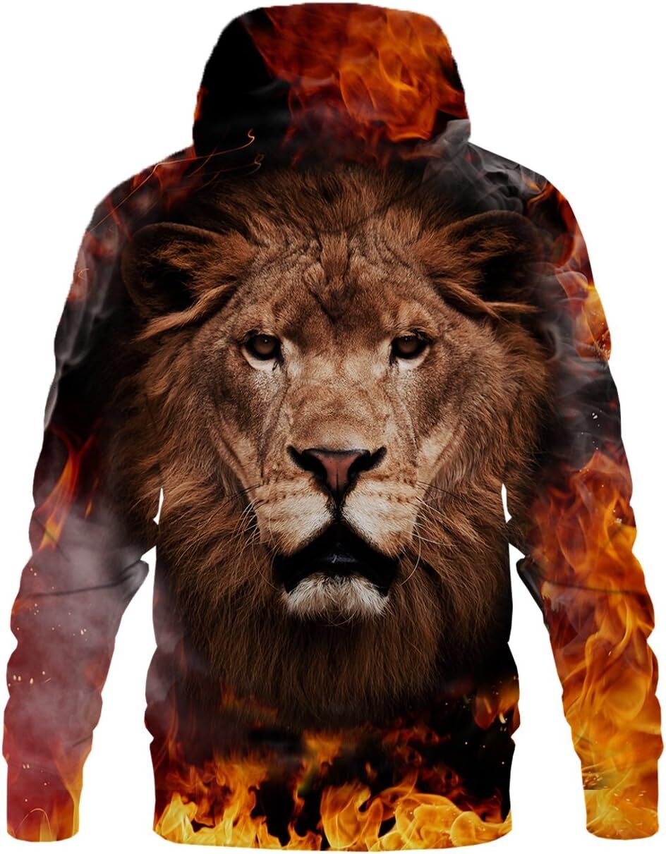 Hoodie for Mens Unisex 3D Novelty cool Hoodies for Men Cool Graphic Pullover Sweatshirts with Pockets Graphic Hip hop casual