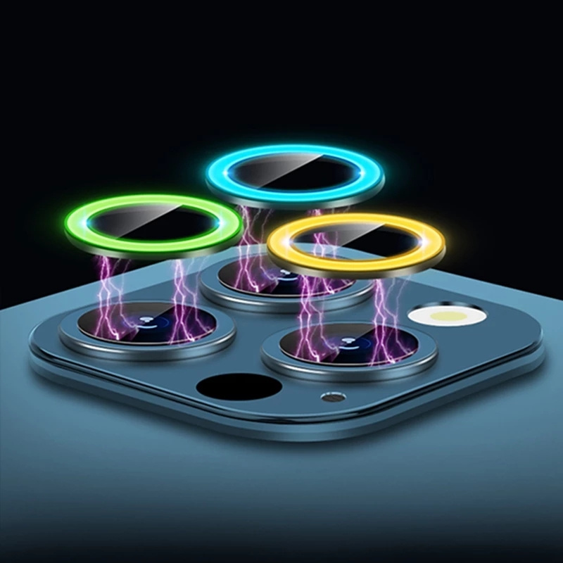 Noctilucent Camera Lens Protection For iPhone 16 15 14 13 12 11 Pro Max Plus Colorful Luminous Ceramic Tempered Glass Lens Screen Protector With Retai