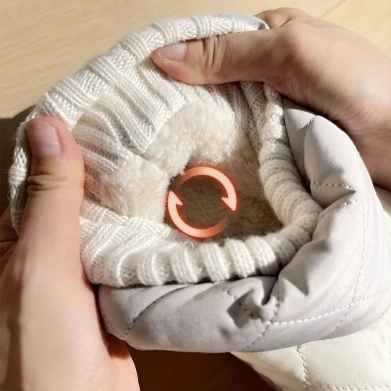 Waterproof Snow Boots 2024 Winter Women Warm Plush Cotton Shoes Thick Bottom Keep Cotton Snow Boots Platform Couple Ankle Boots 241028