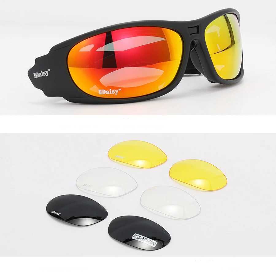 Daisy C6 sunglasses mens military polarized sunglassesair gun shooting Gafas smoke lens motorcycle bicycle goggles W241028