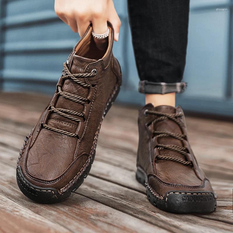 Boots Casual Travel Shoes Handmade Men's Walking Comfy Leather Sports Super Men Treking Outdoor Man Hiking Footwea