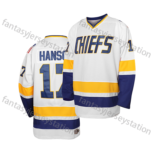 Men's Classic 16 Blue White Embroidery Breathable Ice Hockey Jersey, Training & Competition Sports Uniform CHIEFS & #16 Long Sleeve Top For Match