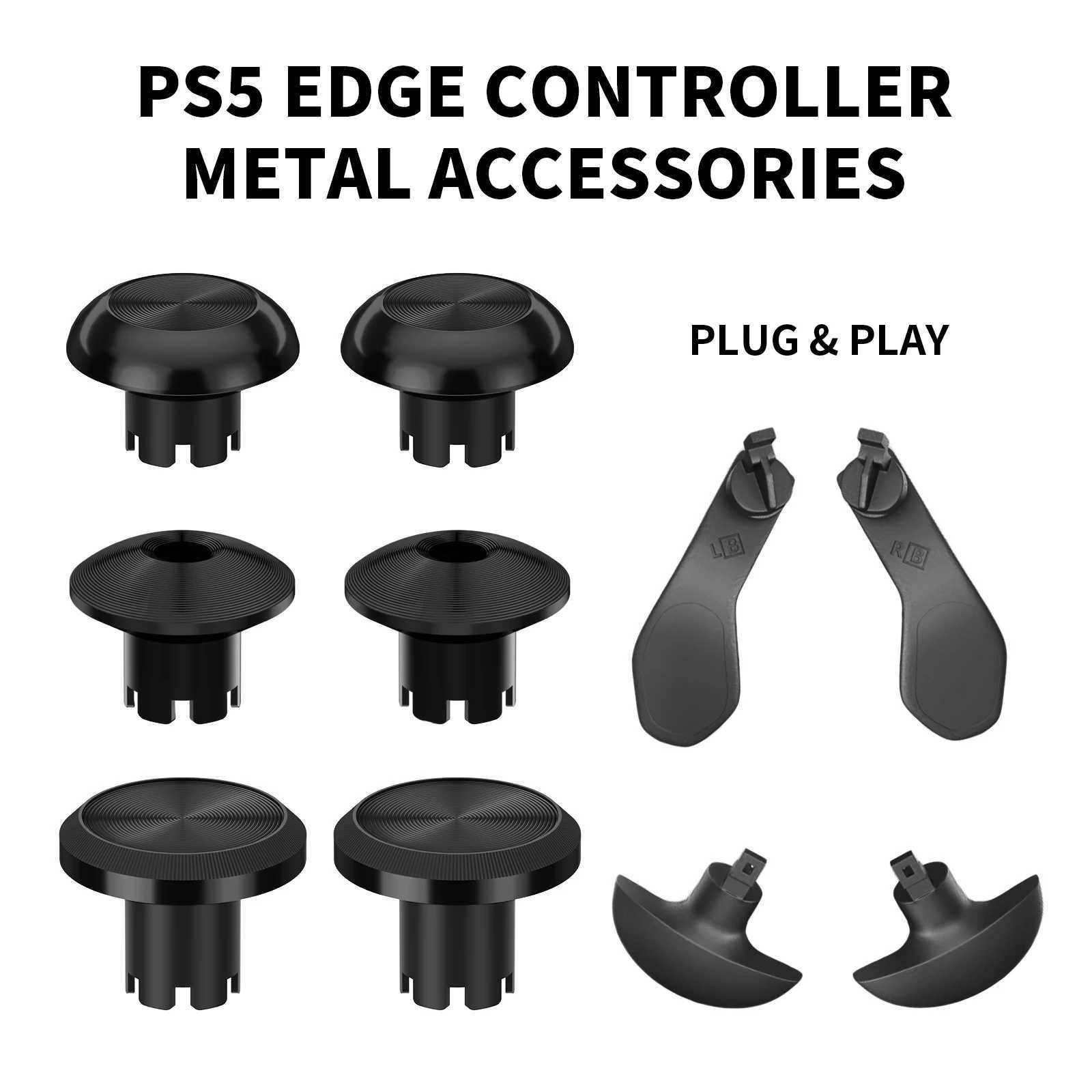 Game Controllers Joysticks Analog Joystick for 5 Edge Controller 10-in-1 Metal Thumb Stick 4 Metal Rear Paddle Trigger Button Replacements H241029