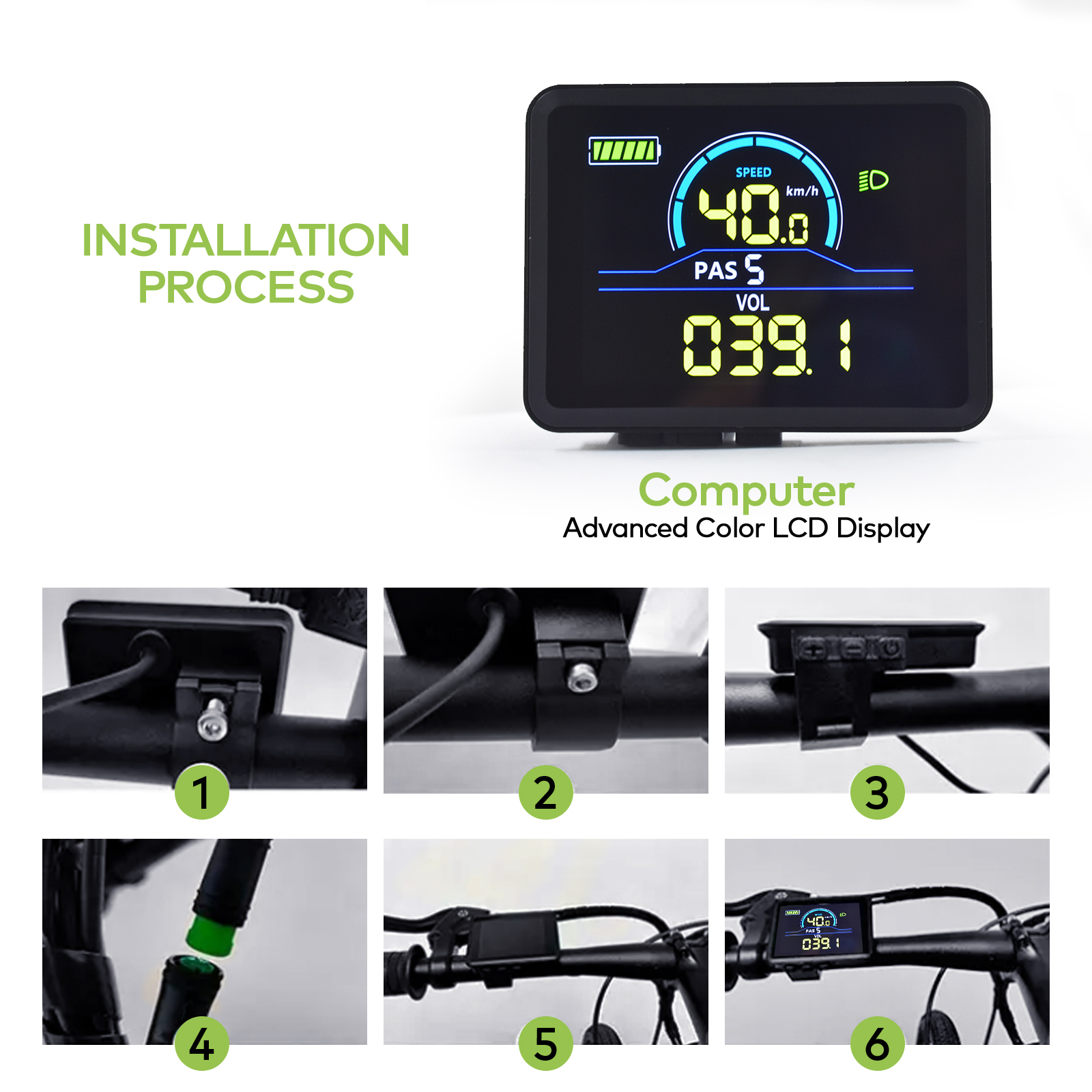 Efficient 500W eBike Control Module with Advanced LCD Screen - Ideal for E-Scooters & Bicycles