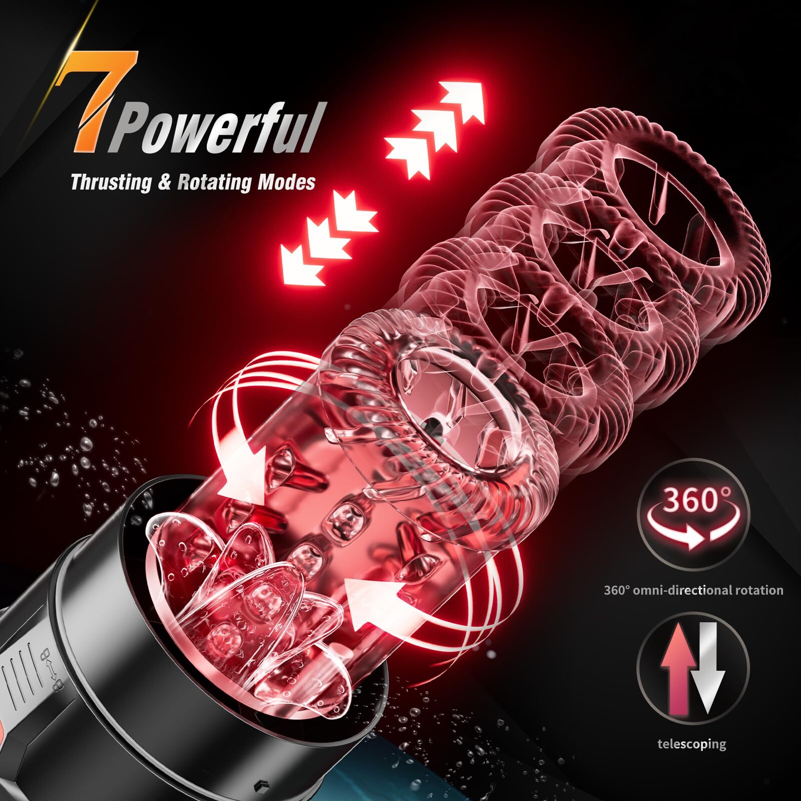 Automatic Male Masturbator Rotation with Upgrade Telescopic Sucking Licking LCD Vacuum Penis Pump Blowjob Adult Sex Toys for Men