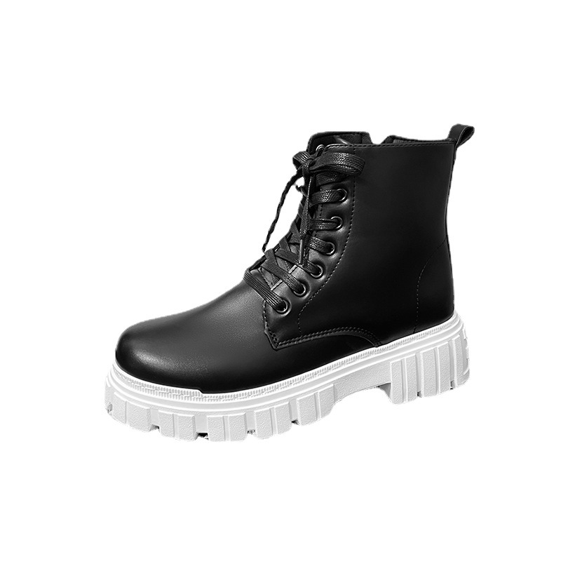 2024 New Martin Boots Men's Side Zipper Leather High Top Boots Autumn/Winter Men's Shoes